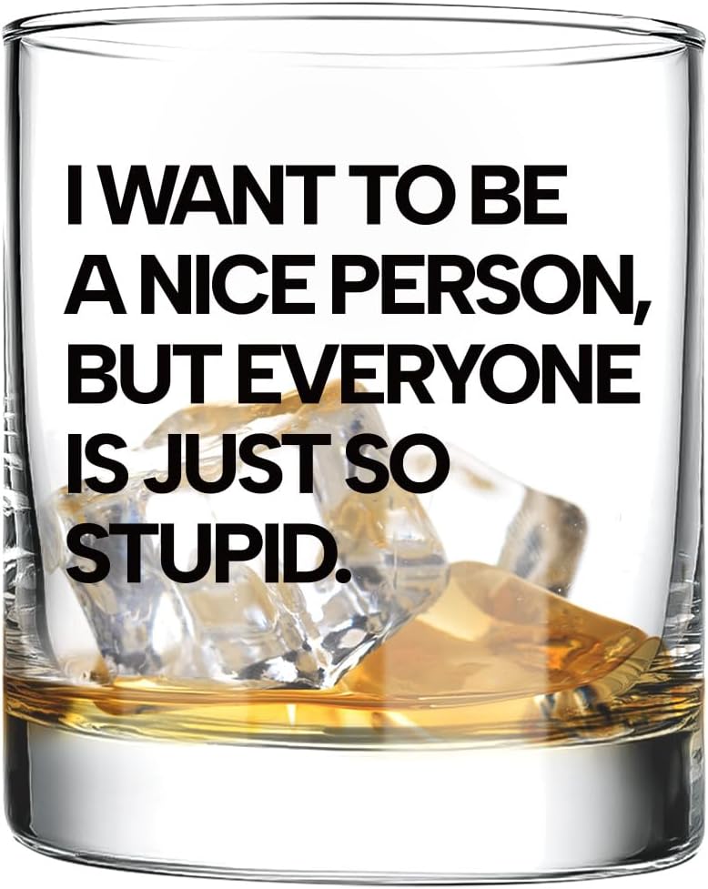Birthday Whiskey Glass for Coworkers, 10 Oz Sarcastic Gift