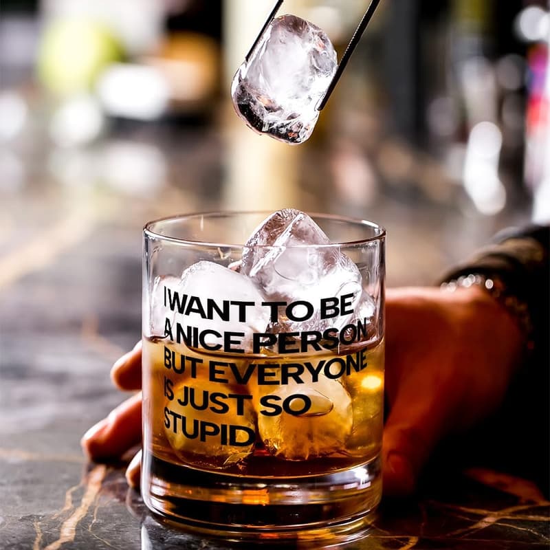 Birthday Whiskey Glass for Coworkers, 10 Oz Sarcastic Gift