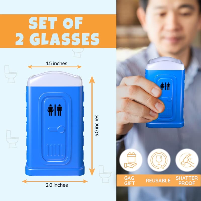 White Elephant Porta Potty Shot Glasses for Men