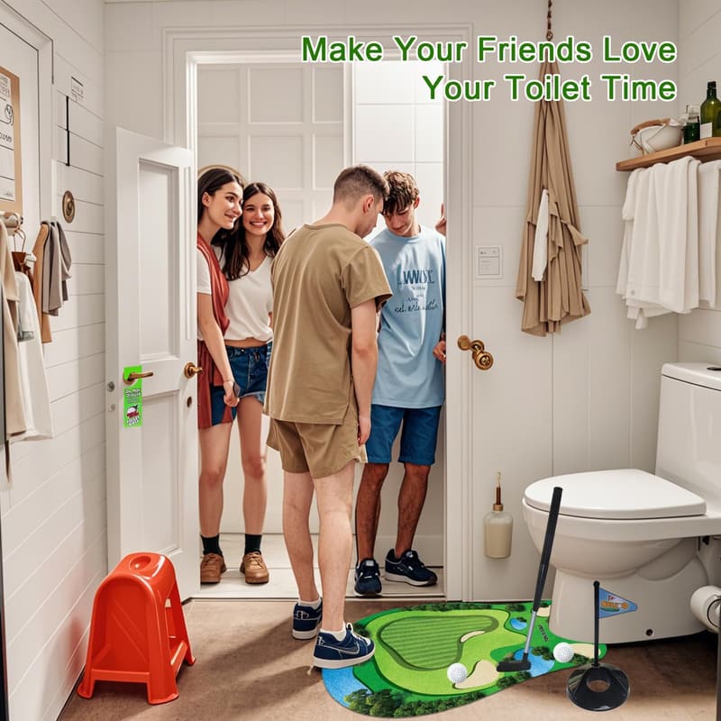 White Elephant Bathroom Mini Golf - Funny Gifts for Men