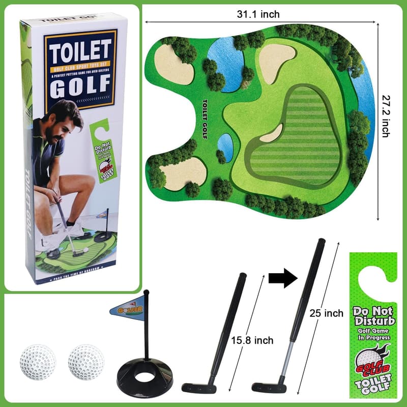 White Elephant Bathroom Mini Golf - Funny Gifts for Men