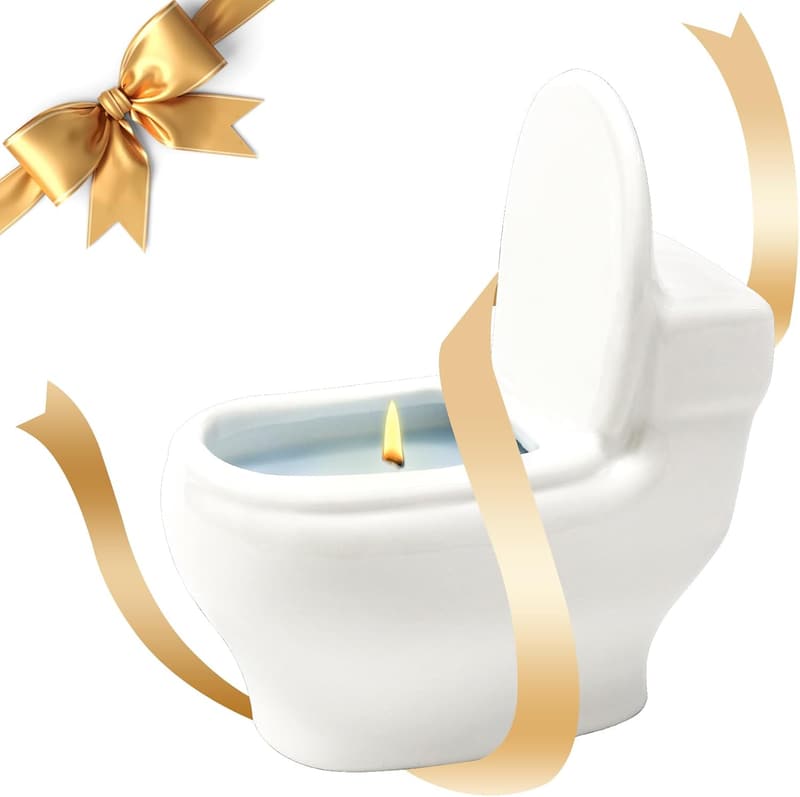 Bathroom Gag Gift Toilet Candle - Funny Scented Jar