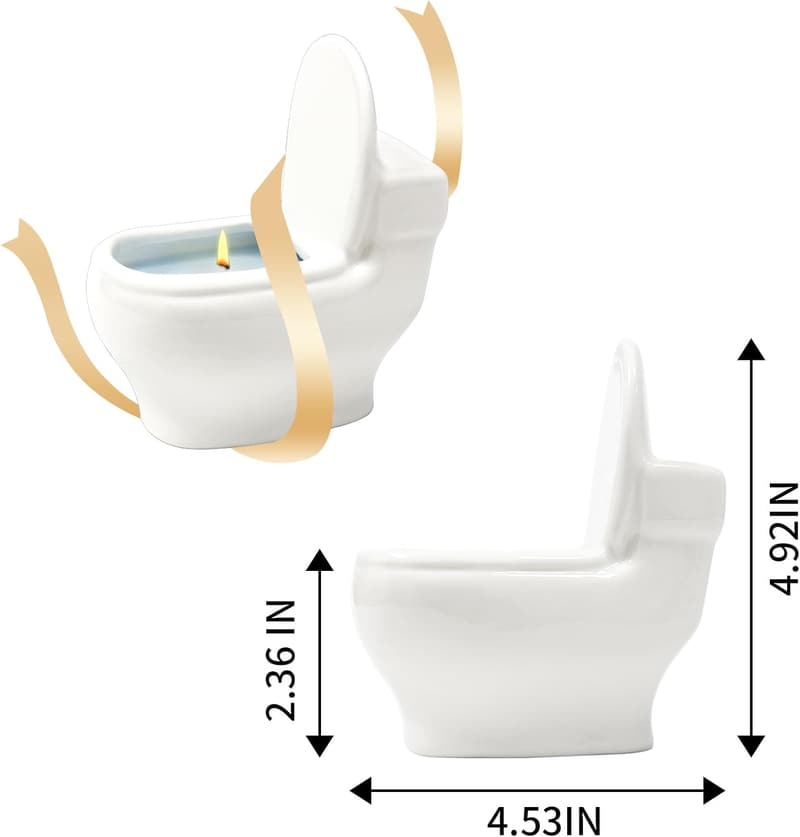 Bathroom Gag Gift Toilet Candle - Funny Scented Jar