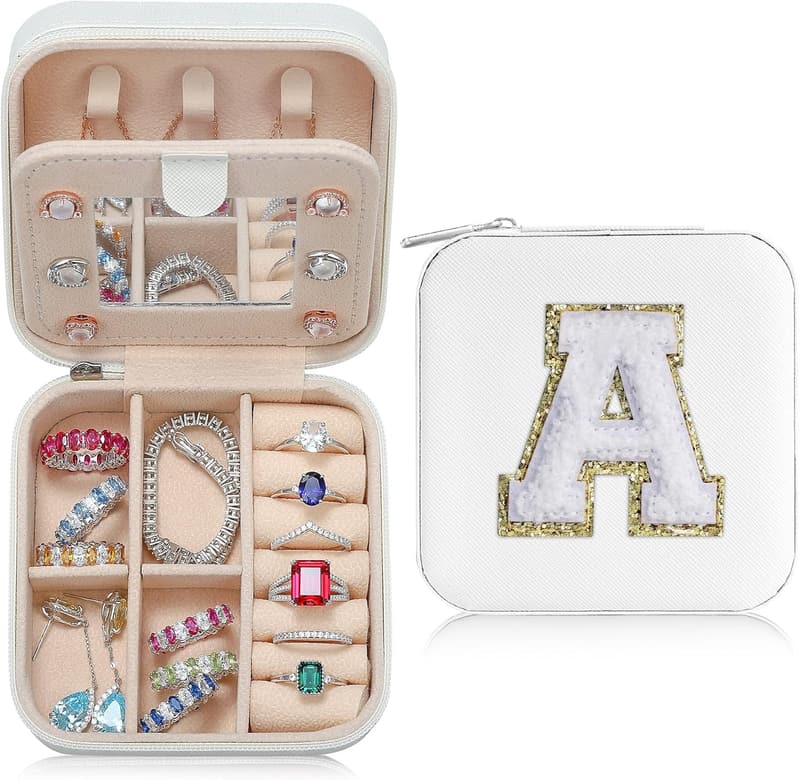 Birthday Jewelry Case, Letter A, for Girls & Teens