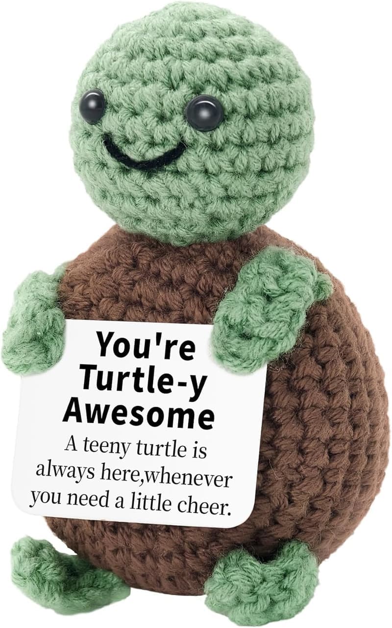 Birthday Crochet Turtle Gift - Handmade Motivational Toy