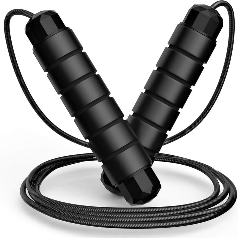 Fitness Adjustable Steel Jump Rope with Foam Handles