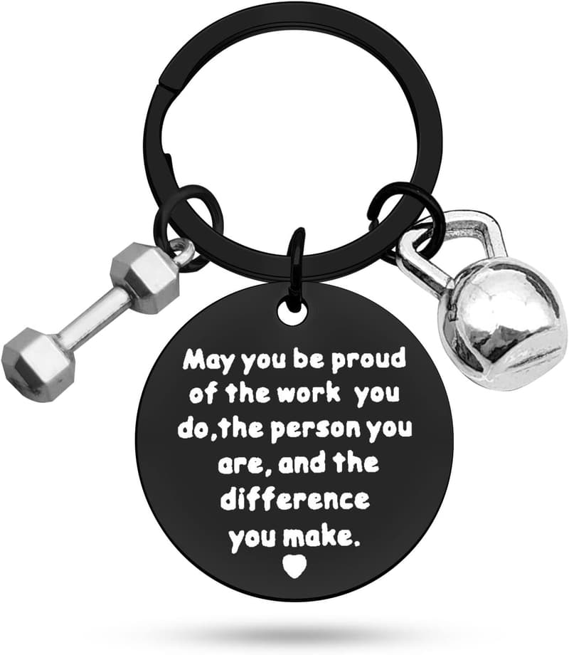 Retirement Fitness Trainer Keychain Gift