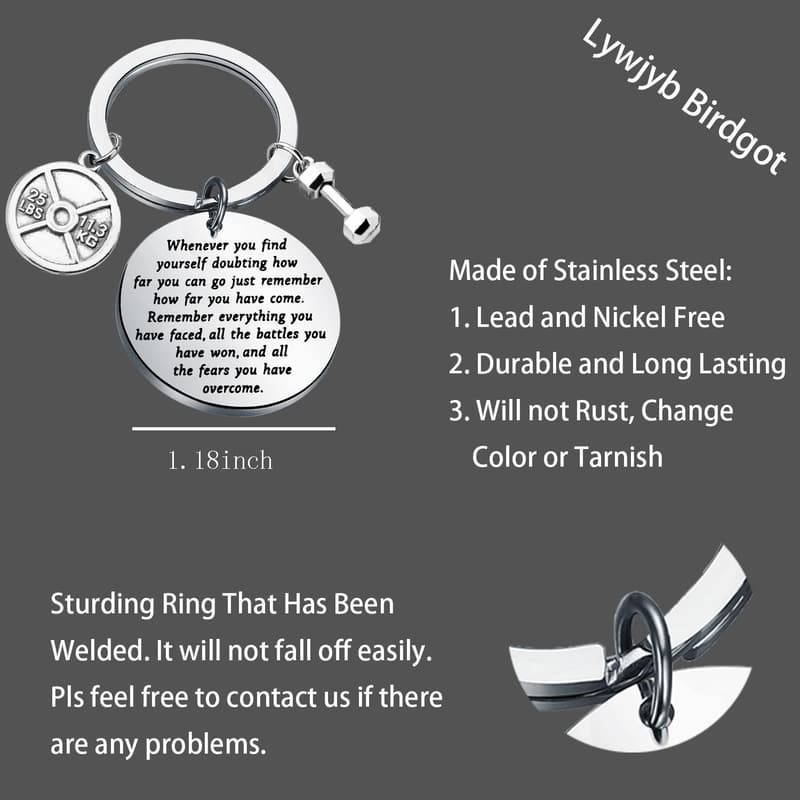 Fitness Keychain with Dumbbell Charm