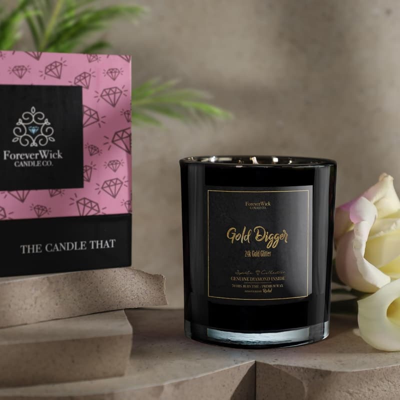 Scented Candle with Hidden Diamond - 14oz Soy