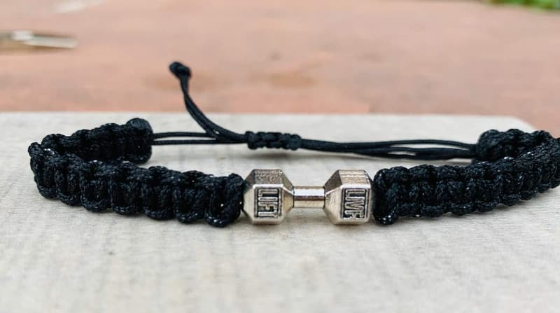 Motivational Dumbbell Bracelet for Fitness Enthusiasts