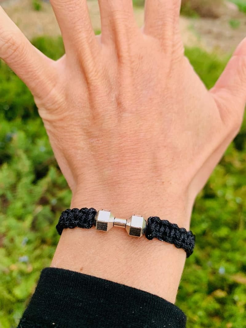 Motivational Dumbbell Bracelet for Fitness Enthusiasts