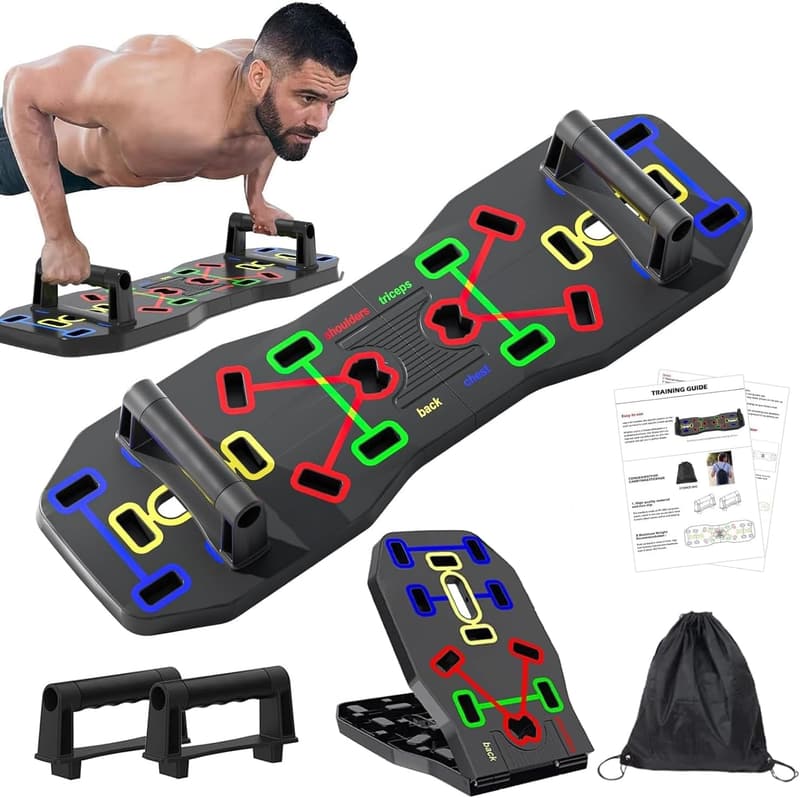 Push Up Board with Resistance Bands, Multi-Function Trainer