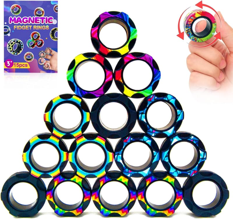Birthday Gift Magnetic Fidget Rings Set for Adults & Teens