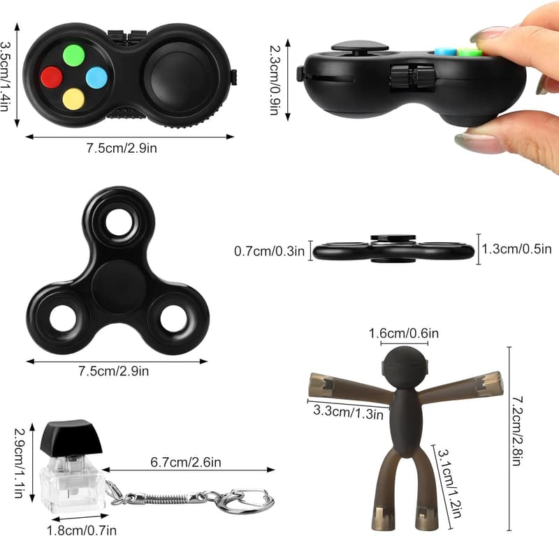 Desk Fidget Toy for Stress Relief (Black)