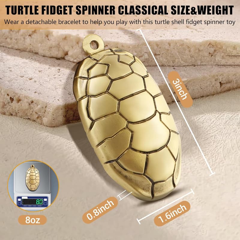 Turtle Shell Brass Fidget Spinner for Adults