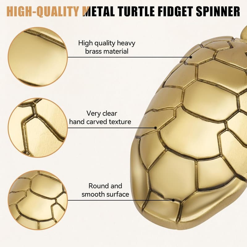 Turtle Shell Brass Fidget Spinner for Adults