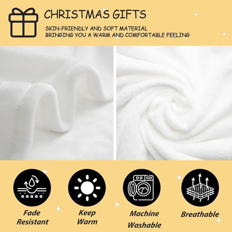 Holiday Blanket, Snowy Barn Design for Adults, 50x60 Inches