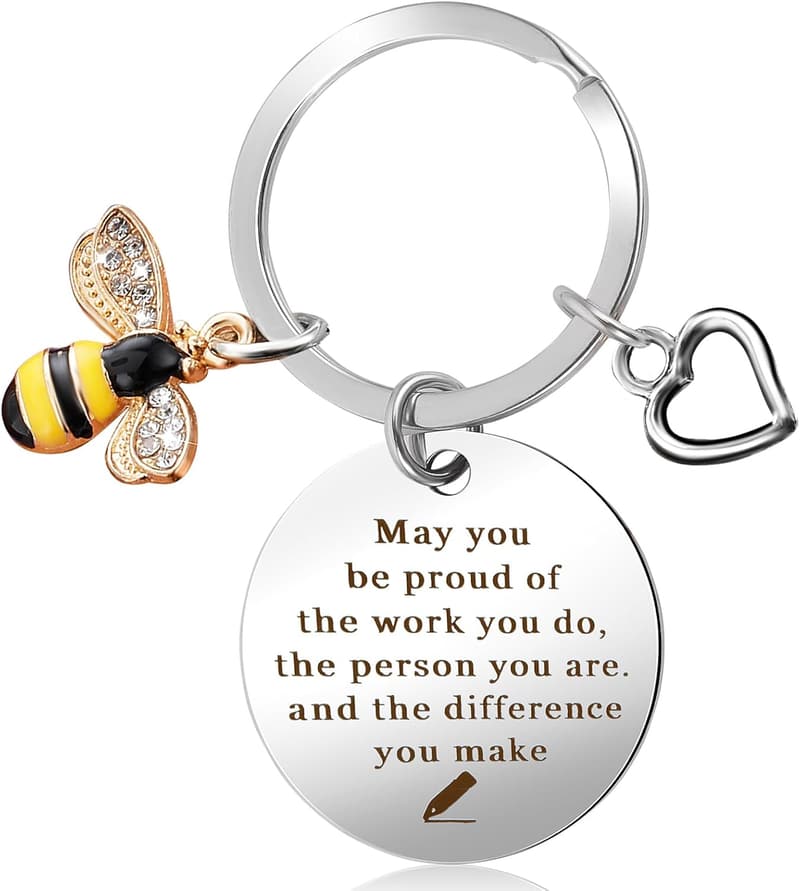 Teacher Appreciation Bee Keychain Gift for Women