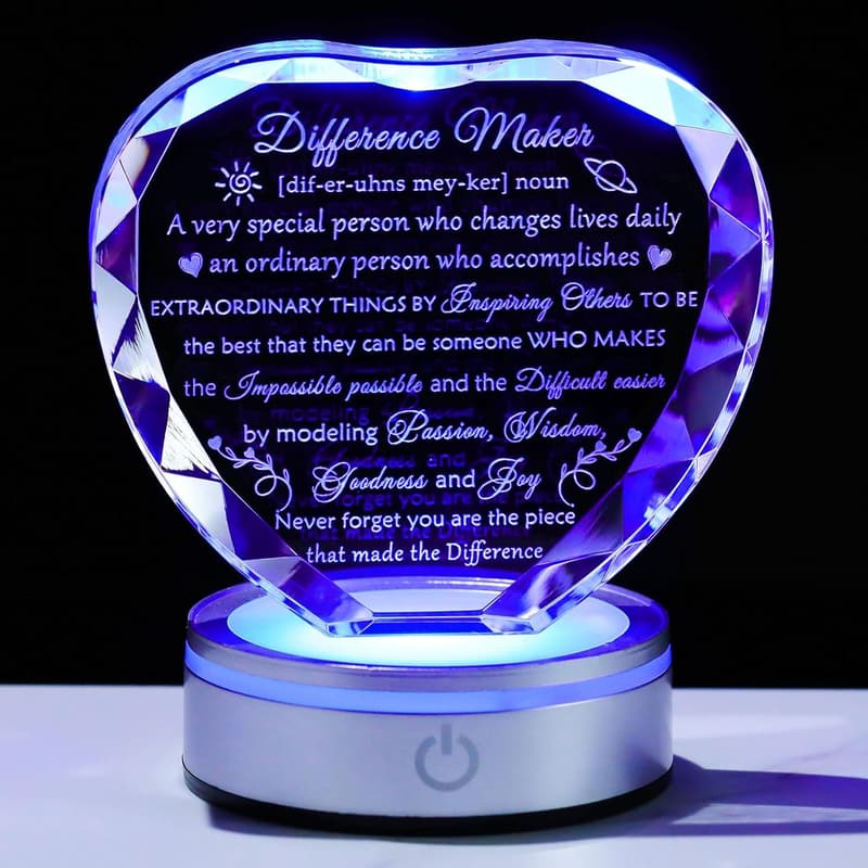 Appreciation Crystal Plaque with LED for Coworkers