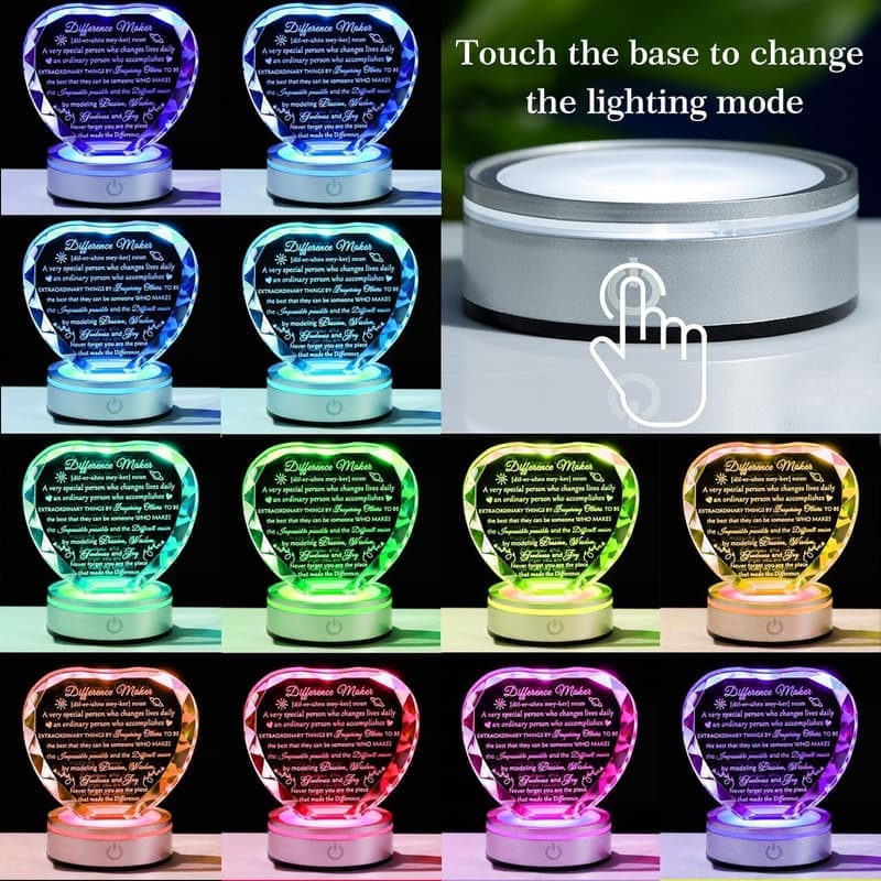 Appreciation Crystal Plaque with LED for Coworkers