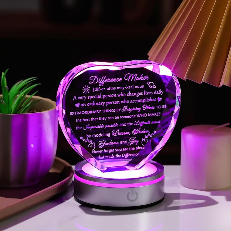 Appreciation Crystal Plaque with LED for Coworkers