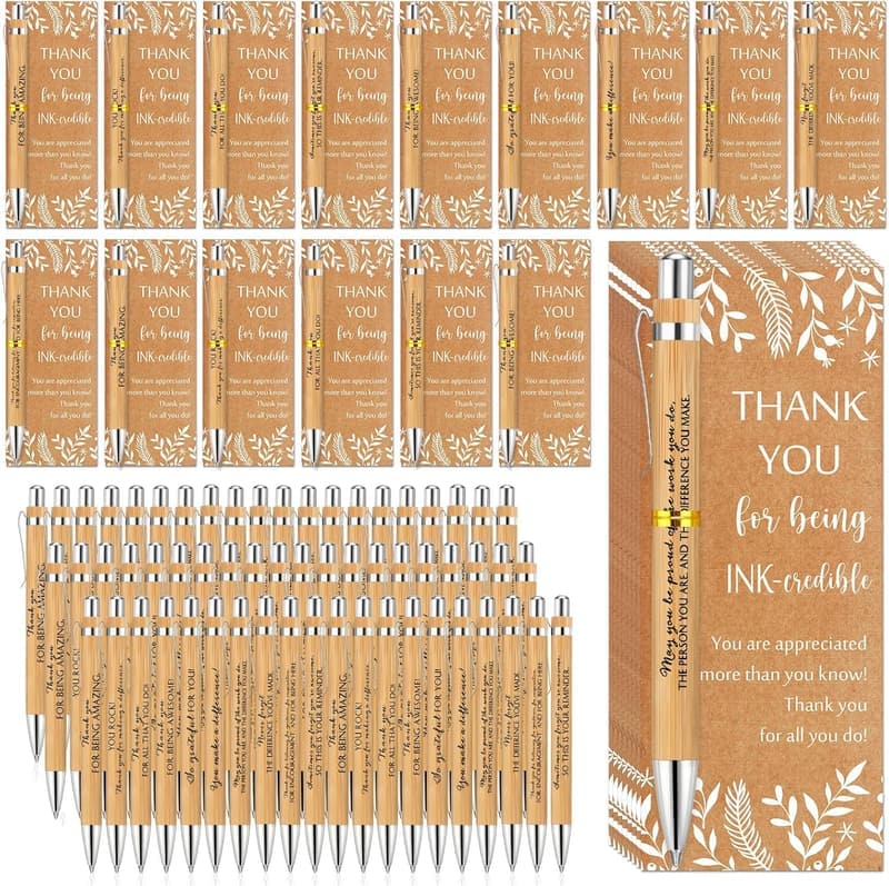 Graduation Employee Gift: Bamboo Pen with Thank You Card