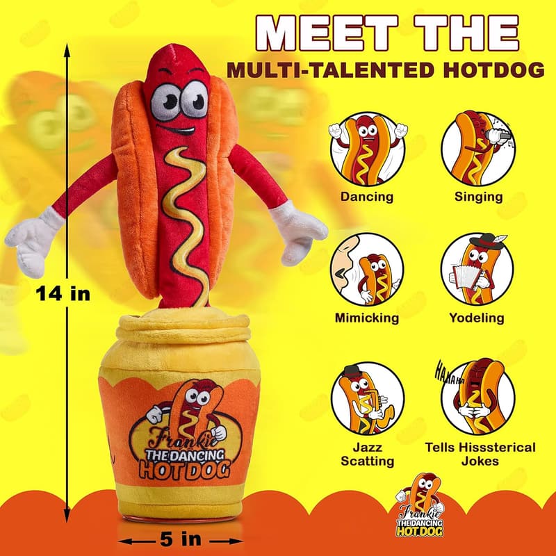 Dancing Hot Dog Talking Toy for Kids & Adults