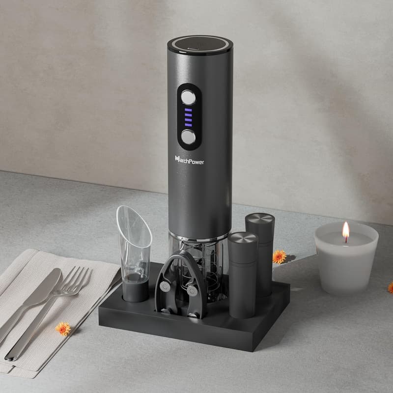 Electric Wine Opener Set with Aerator & Foil Cutter