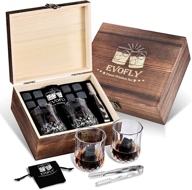 Anniversary Whiskey Stones Set: Glasses for Men