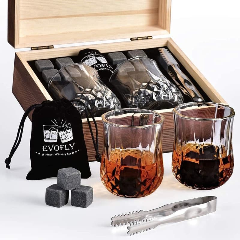 Anniversary Whiskey Stones Set: Glasses for Men