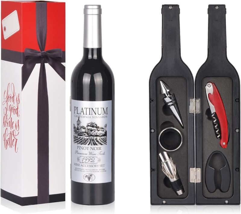 Wine Accessories Gift Set: 5-Piece Elegant Corkscrew