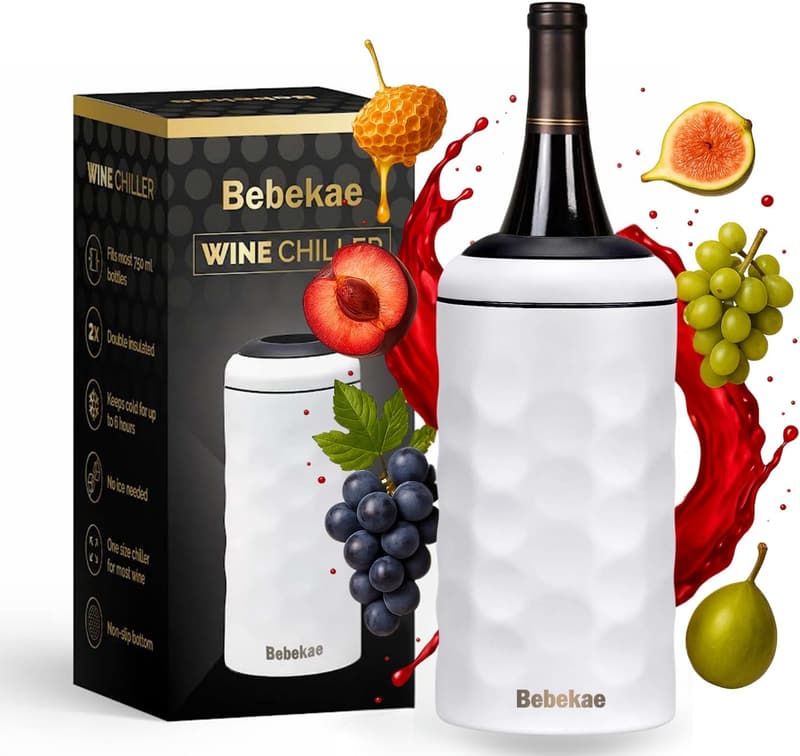 Stainless Steel Wine Chiller, 750ml, Portable