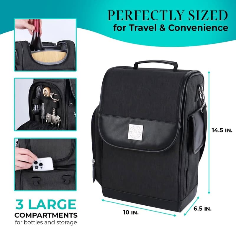 Picnic Wine Tote Set with Tumblers & Accessories