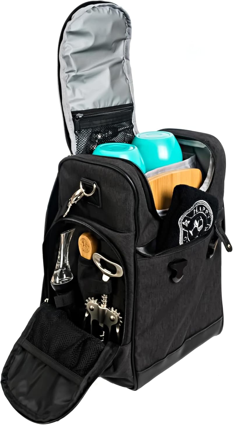 Picnic Wine Tote Set with Tumblers & Accessories