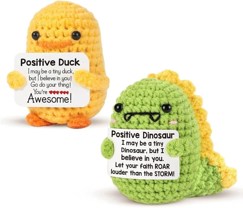 Inspirational Crochet Dinosaur Ducks, Handmade Gift Set