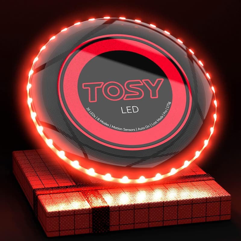 Camping Flying Disc with Smart LEDs, Rechargeable, 175g