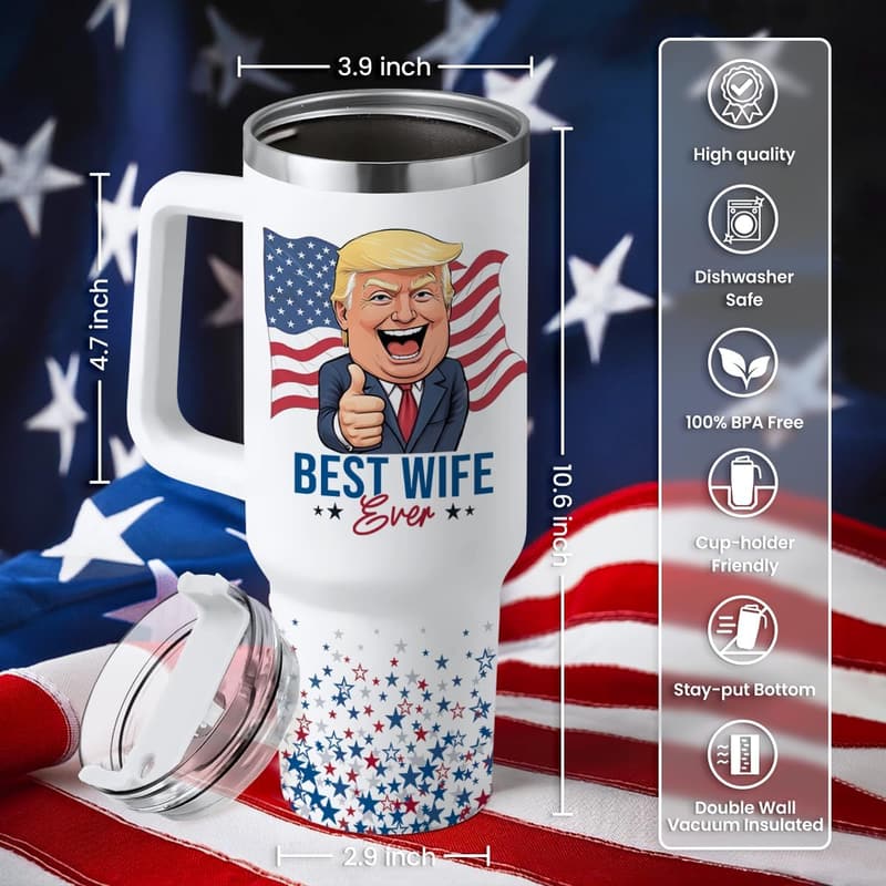 Anniversary Wife Tumbler with Handle, 40 oz