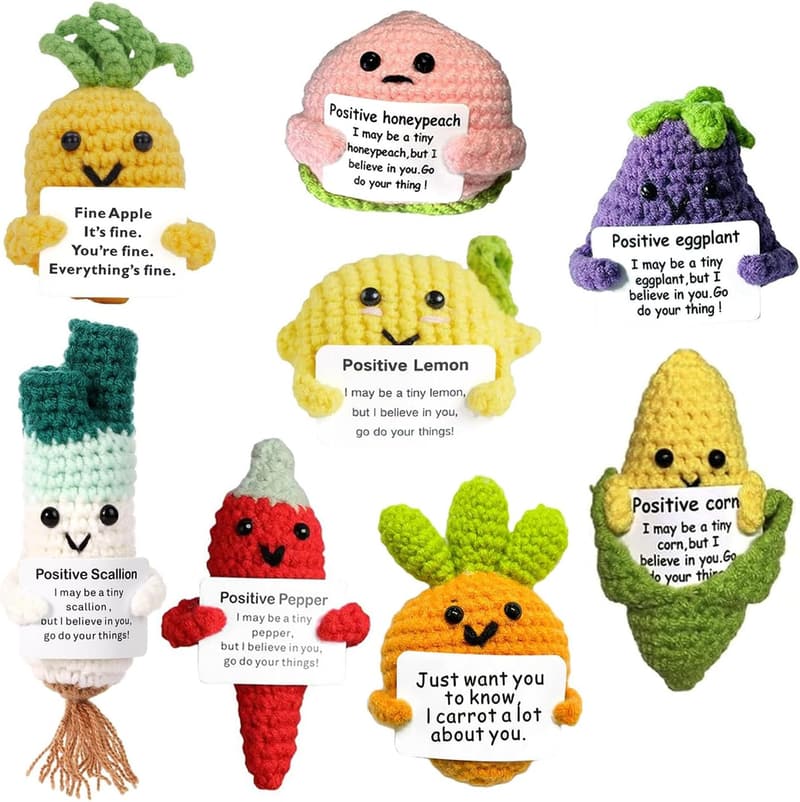 Birthday Crochet Emotional Support Dolls, Handmade Wool Set