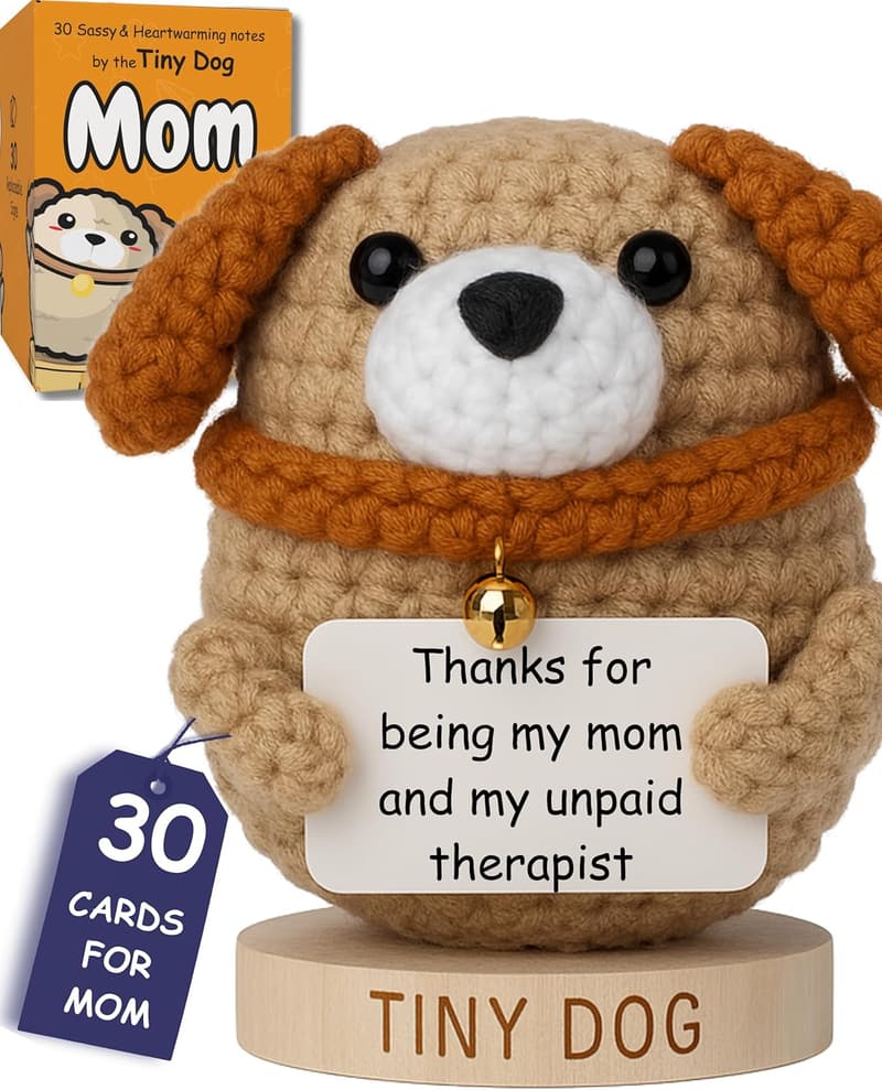 Mother's Day Dog Crochet Doll with Funny Signs