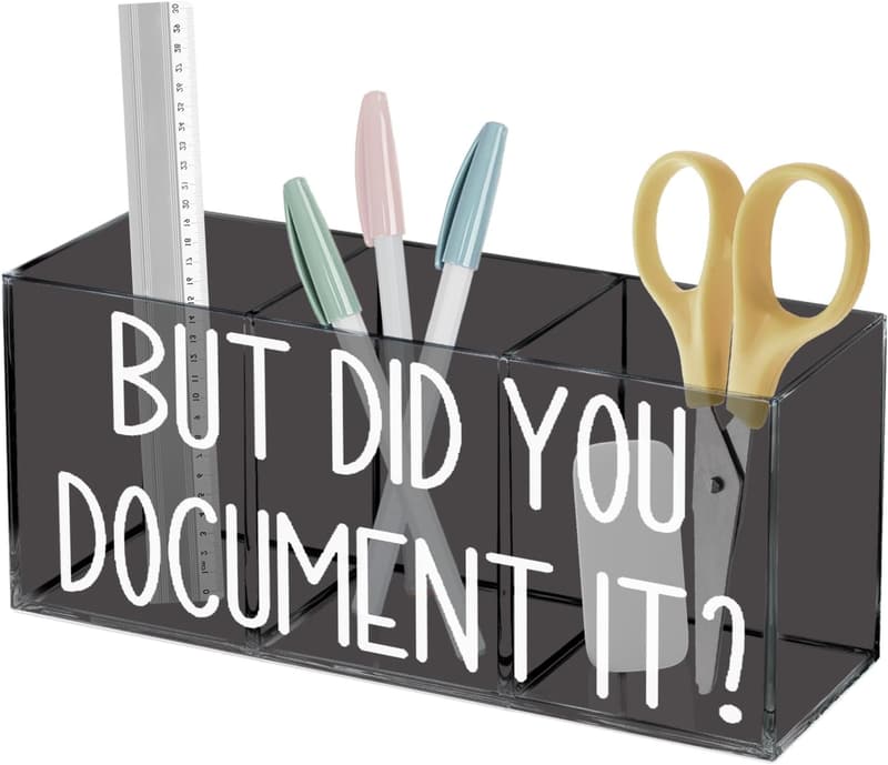 Office Humor Acrylic Pen Holder for Desk Accessories