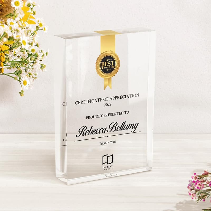 Corporate Recognition Acrylic Plaque | UV Printed