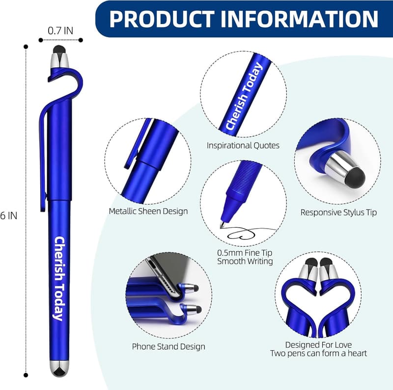 Office Inspirational Ballpoint Pens Set, Black Ink Stylus