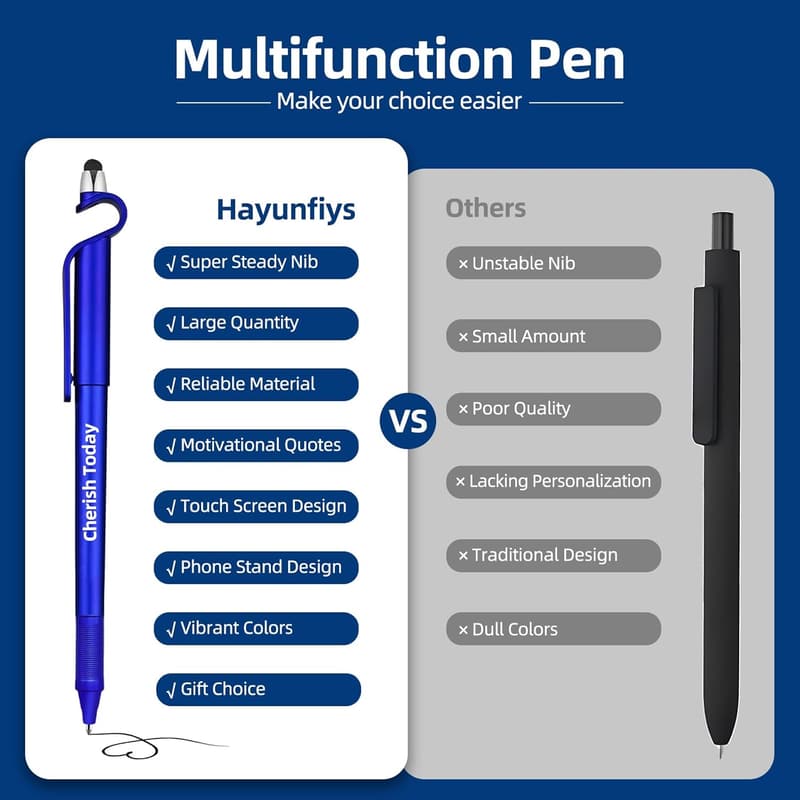Office Inspirational Ballpoint Pens Set, Black Ink Stylus