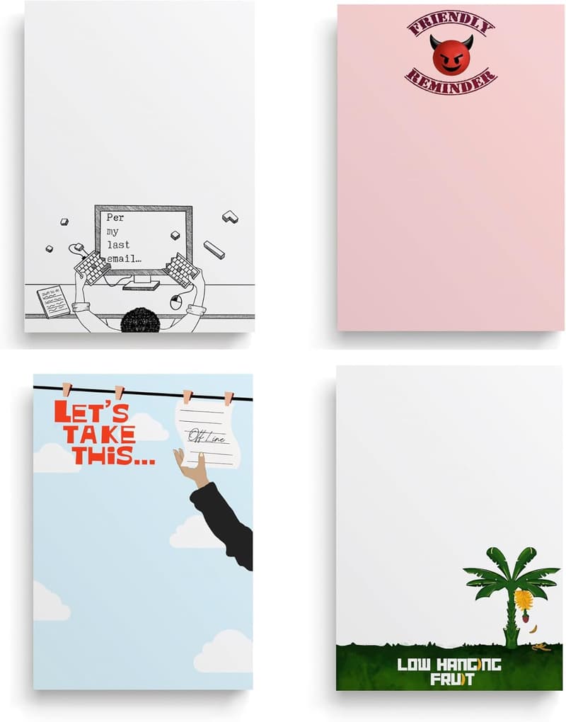 Office Humor Notepads Gift Set, 4x6