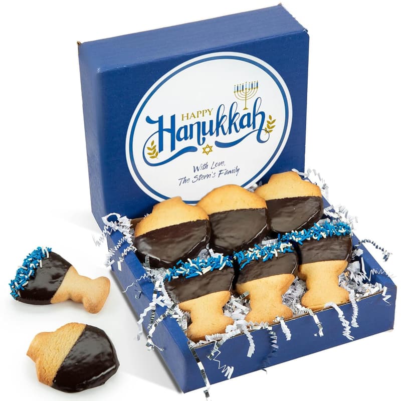 Hanukkah Shortbread Cookies Gift Box, Kosher & Nut Free