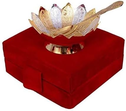 Diwali Gold & Silver Plated Bowl Spoon Set