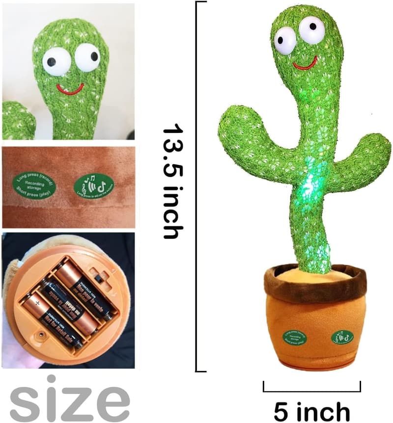 Dancing Cactus Toy with LED Singing & Recording