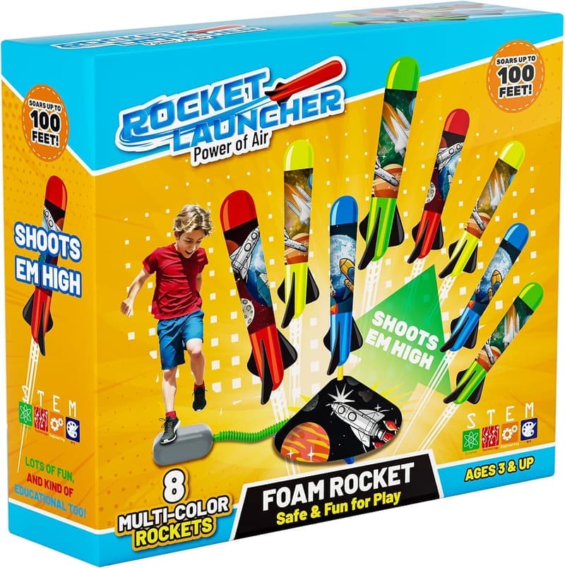 Kids' Birthday Rocket Launcher with Foam Rockets