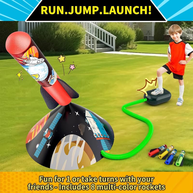 Kids' Birthday Rocket Launcher with Foam Rockets