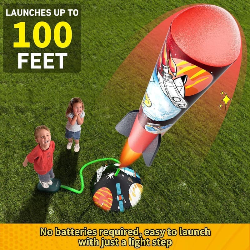 Kids' Birthday Rocket Launcher with Foam Rockets